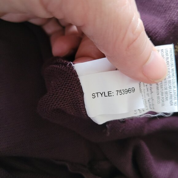 Michel Studio Cowl Neck Sweater Zipper Details Size 1X Burgundy - Picture 8 of 11